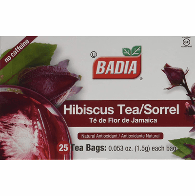 Badia Hibiscus Tea/ Sorrel ( Te De Flor De Jamaica ) 25 Tea bags 1.5 Each Bag
