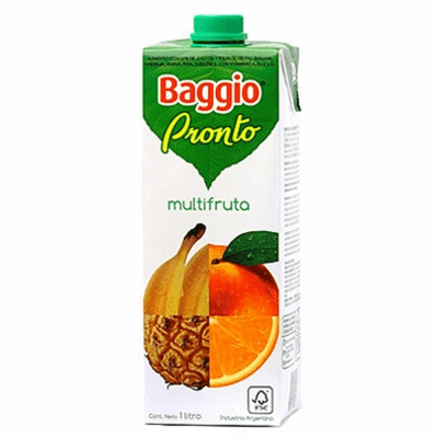 Baggio Pronto Multi-Fruit Nectr (Banana, Orange, Pineapple, Pear, and Peach Blend) (Mezcla de plátano, naranja, piña, pera y melocotón)33.8 oz