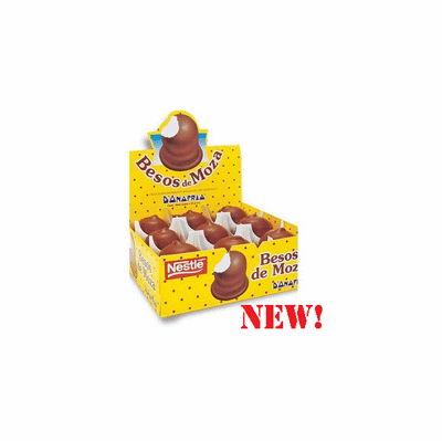 Besos de Moza Donofrio Merengue y Galleta Bañados con Chocolate Caja 9 Bombones x 24 gr.