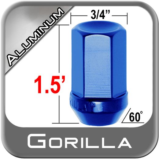 Gorilla® 12mm x 1.5 Blue Aluminum Racing Lug Nuts from Brandsport Auto