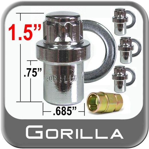 Gorilla® 12mm x 1.25 Wheel Locks from Brandsport Auto Parts (63621N)