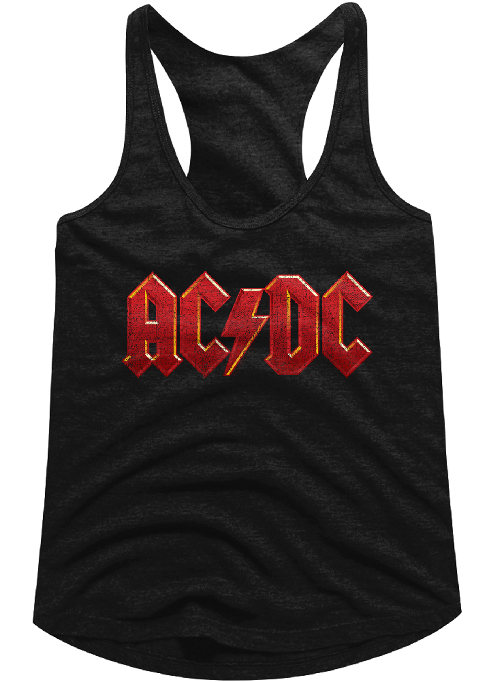 AC/DC Juniors Tank Top Red Band Logo Black Racerback - AC/DC Distress ...