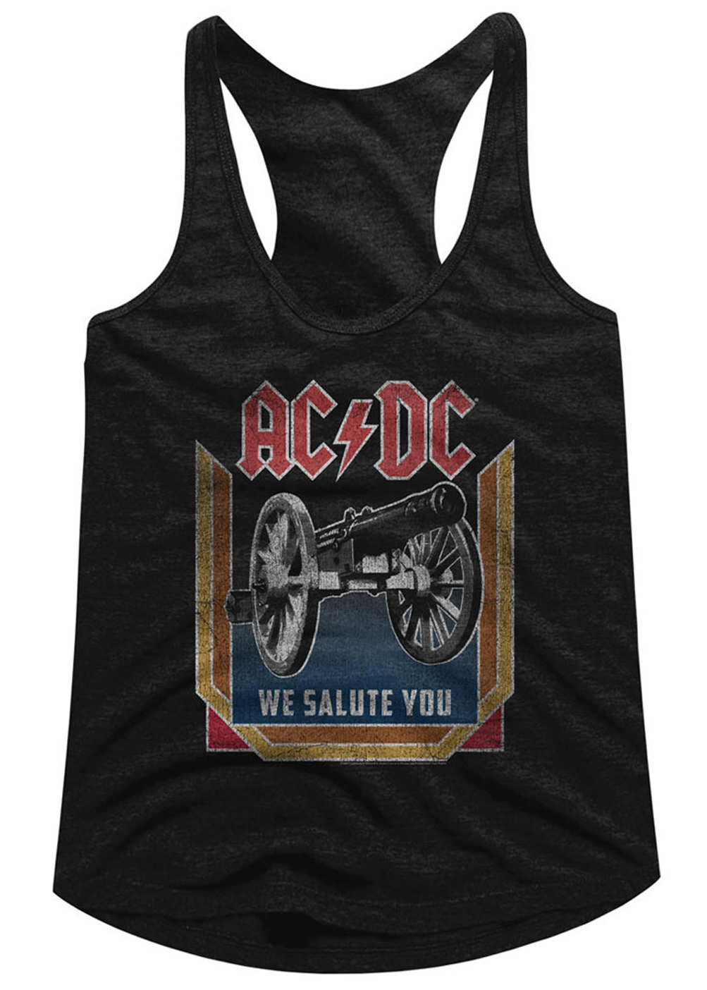 AC/DC Juniors Tank Top We Salute You Black Racerback - AC/DC We Salute ...