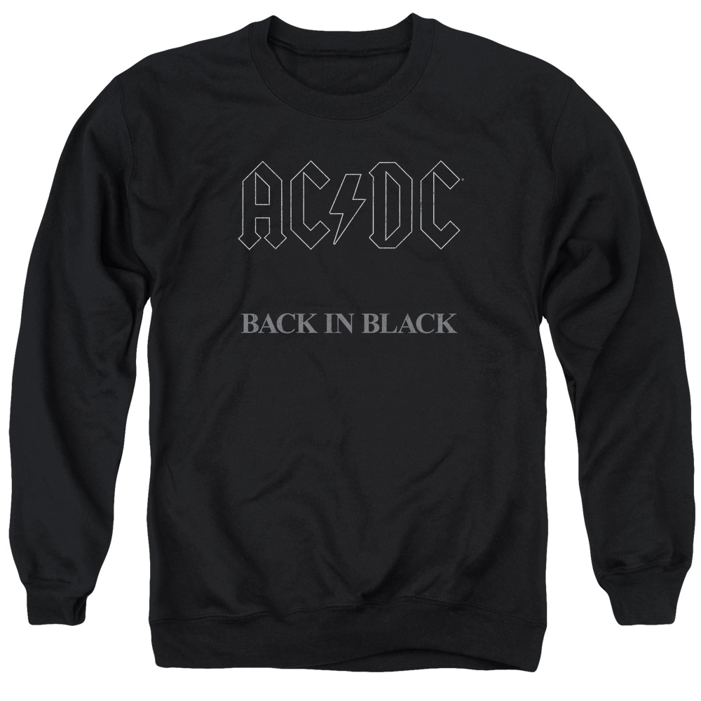 ACDC Sweatshirt Back In Black Adult Black Sweat Shirt - ACDC Back In ...