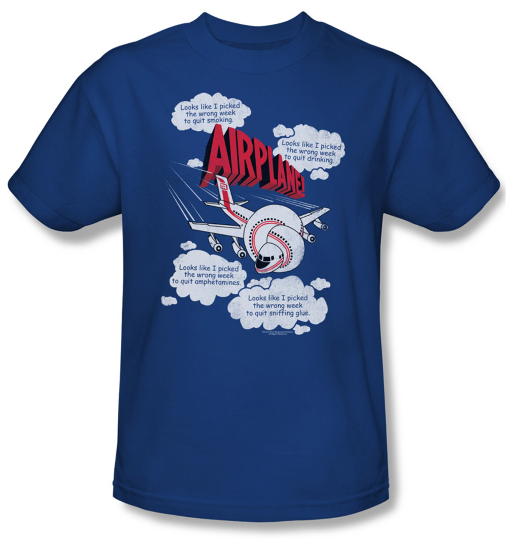 Airplane Shirt Picked The Wrong Day Adult Royal Blue Tee TShirt