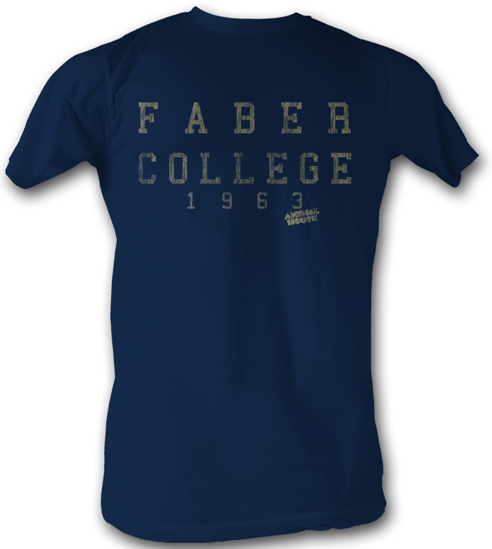 Animal House Tshirt Movie Faber College 1963 Adult Navy Blue Shirt