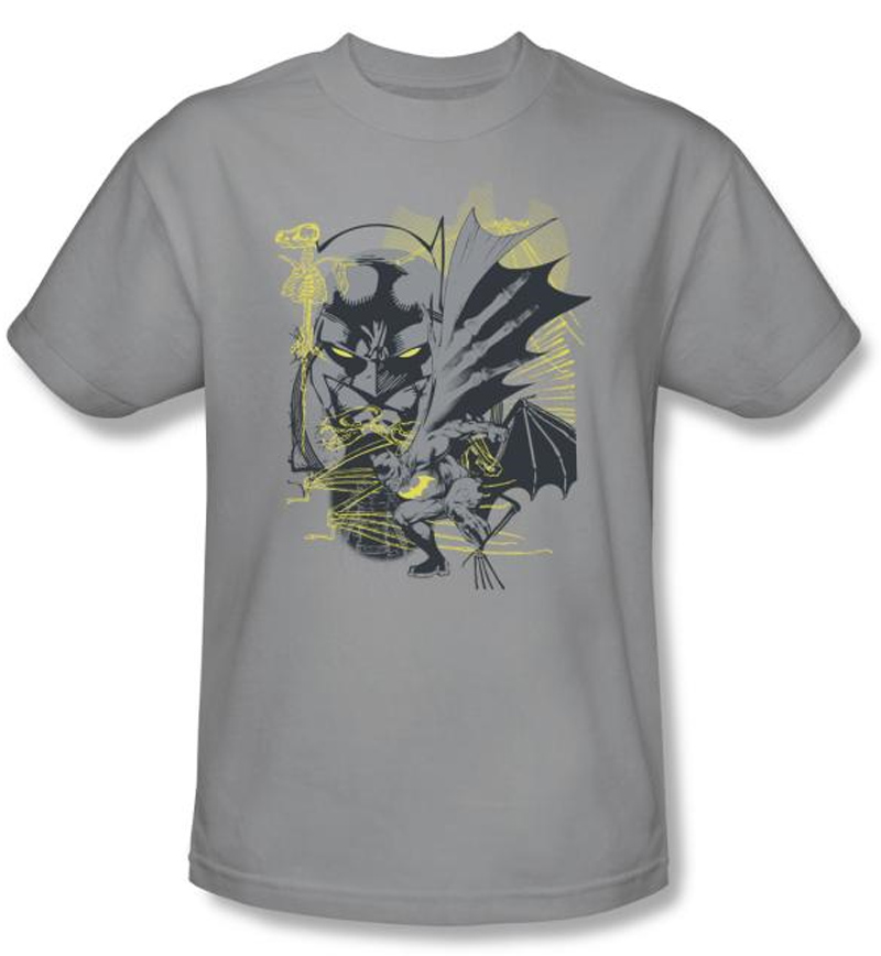 Batman TShirt Symbiotic Adult Silver Tee Batman Tshirts
