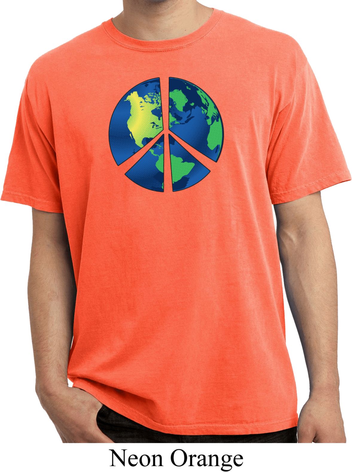Blue Earth Peace Pigment Dyed Shirt Blue Earth Peace Mens Shirts