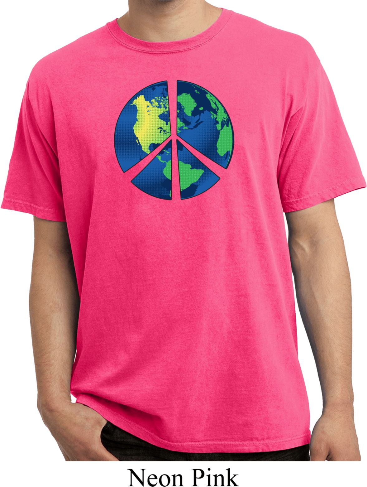 Blue Earth Peace Pigment Dyed Shirt Blue Earth Peace Mens Shirts