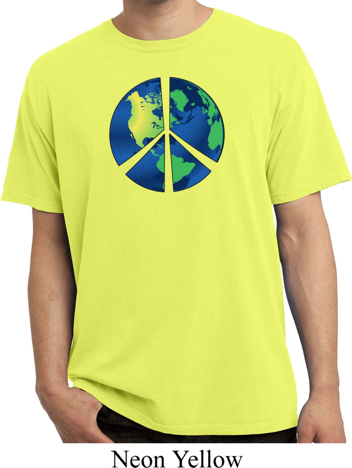 Blue Earth Peace Pigment Dyed Shirt Blue Earth Peace Mens Shirts