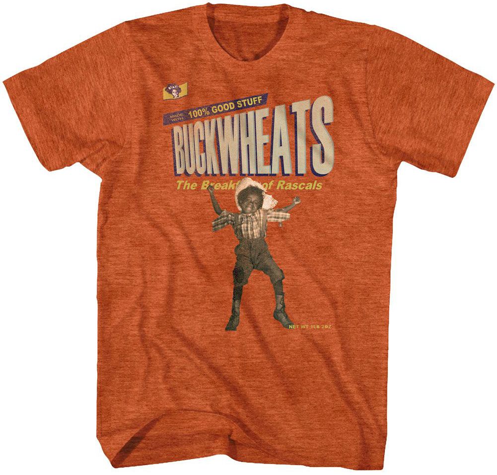 Buckwheat Little Rascals BUCKWHEATS Cereal Tee TShirt Orange