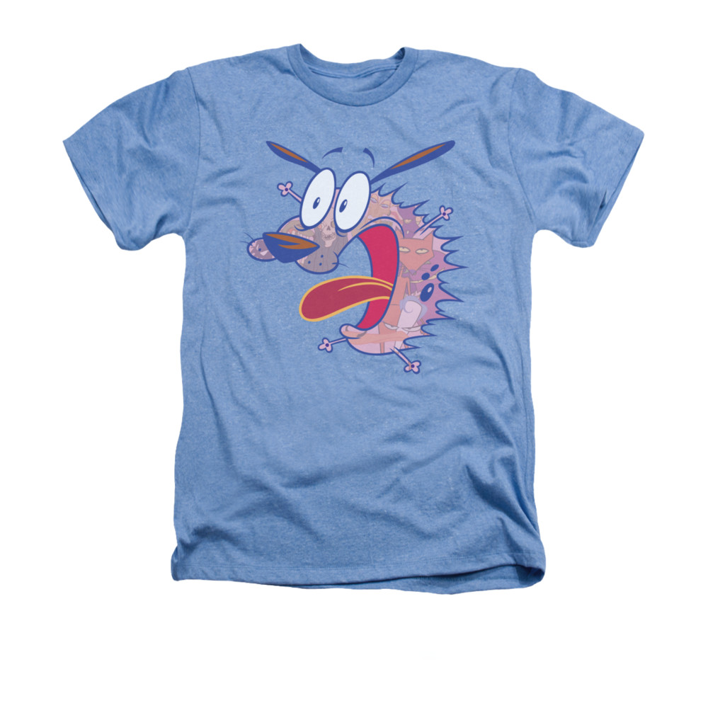 Courage The Cowardly Dog Shirt Evil Inside Adult Heather Light Blue Tee