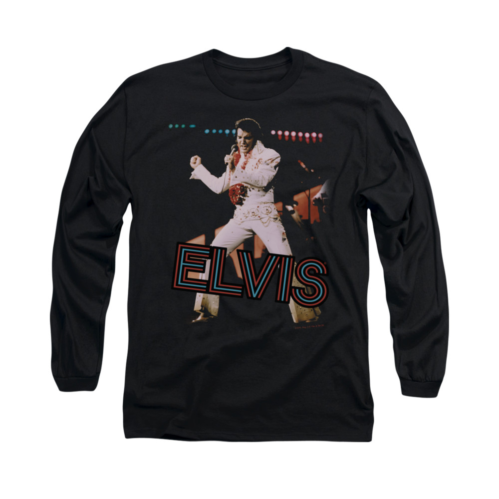 Elvis Presley Shirt Hit The Lights Long Sleeve Black Tee TShirt