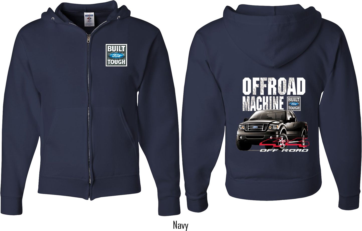 Ford F150 Off Road Machine (Front & Back) Full Zip Hoodie Ford F150