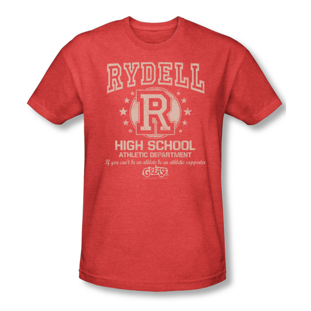 Grease Shirt Rydell High Adult Heather Red Tee TShirt Grease Rydell High Shirts