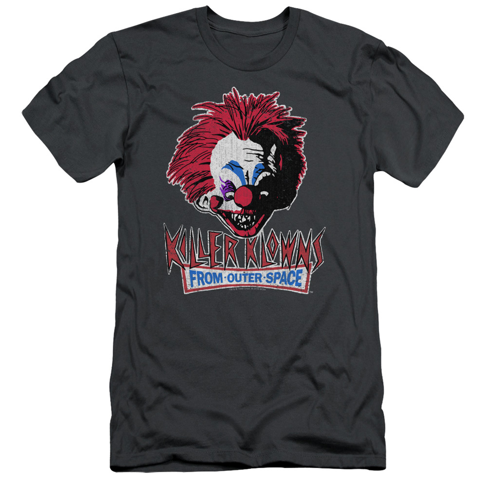 Killer Klowns From Outer Space Slim Fit Shirt Rough Clown Charcoal TShirt Killer Klowns From
