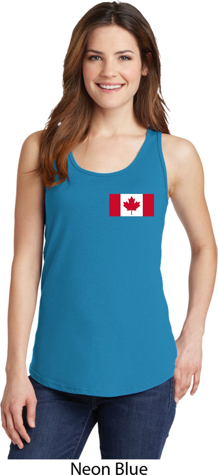 Ladies Canada Tank Top Canadian Flag Pocket Print Tanktop Canadian Flag Pocket Print Ladies Shirts