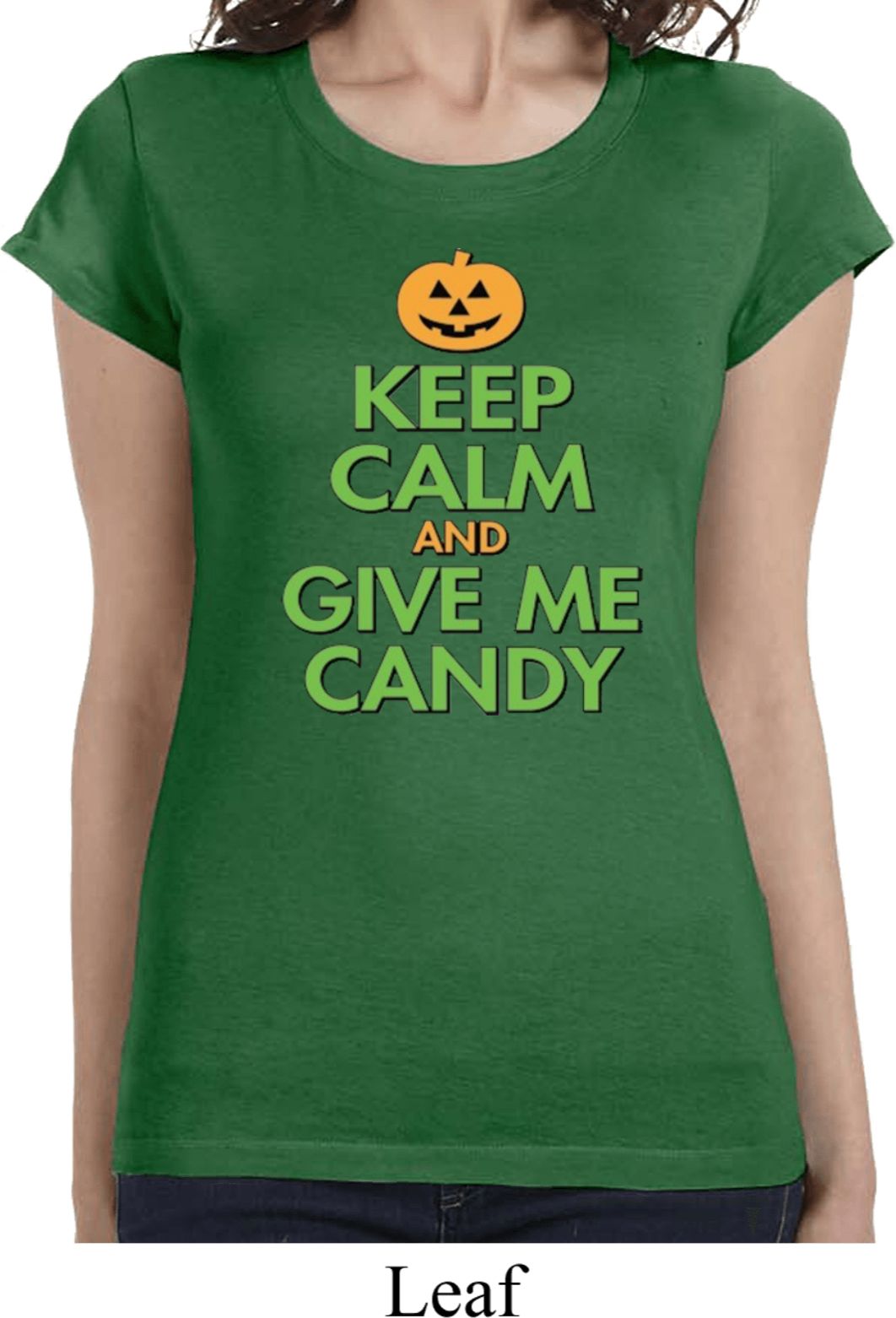 Ladies Halloween Shirt Give Me Candy Longer Length Tee TShirt Keep