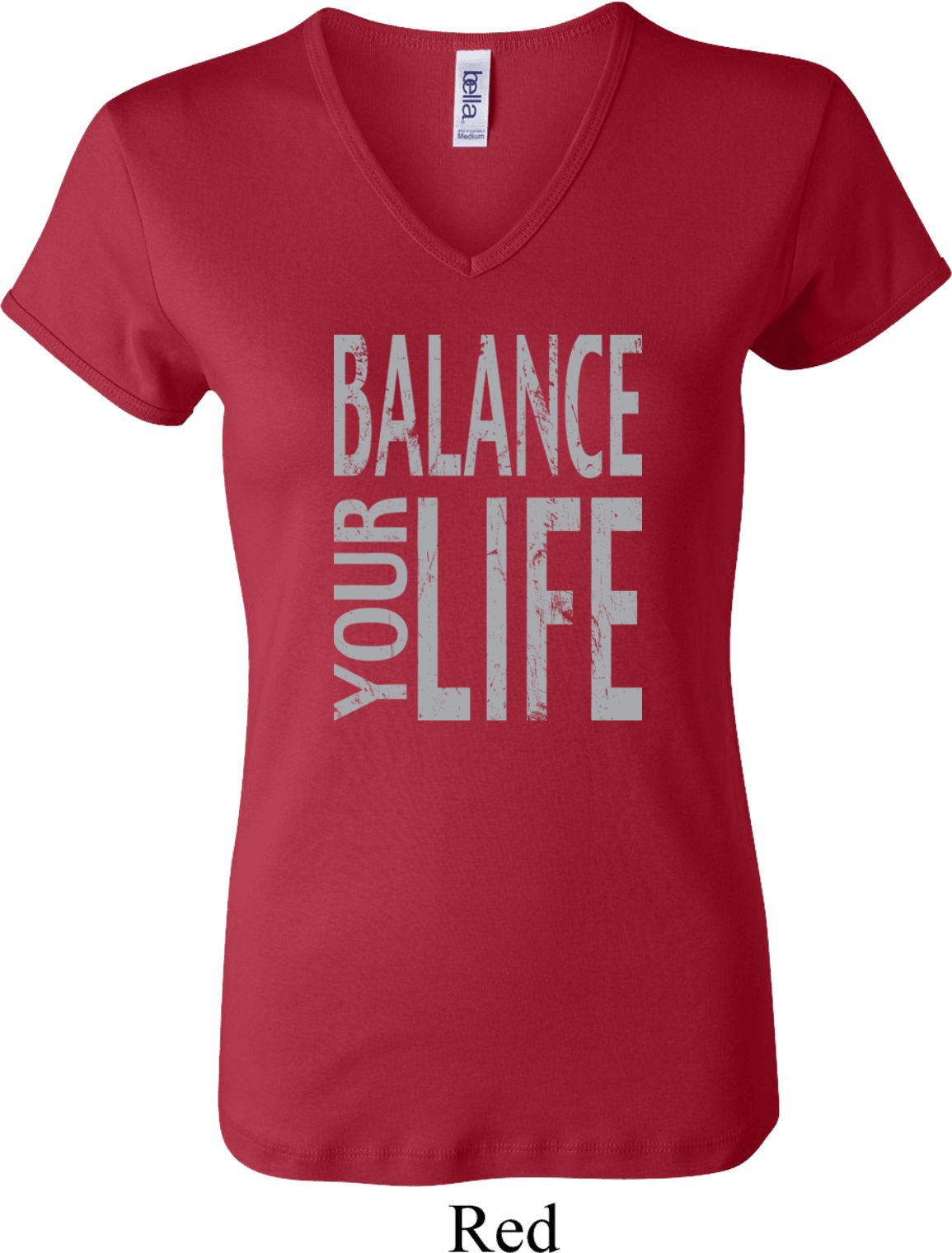 Ladies Yoga Shirt Balance Your Life V-neck Tee T-Shirt - Balance Your ...