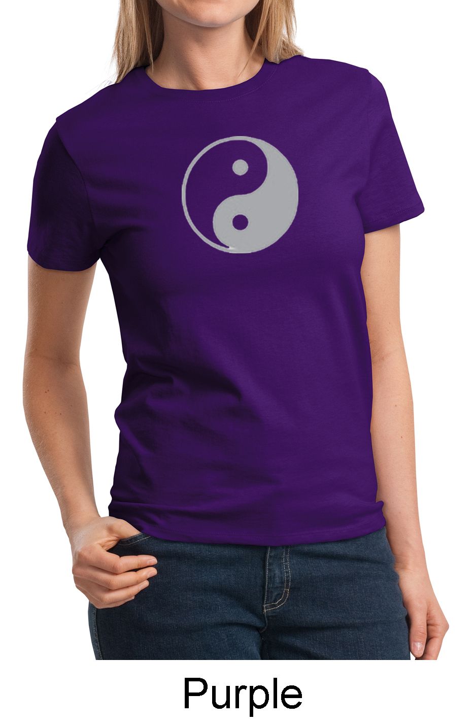 Ladies Yoga Shirt Yin Yang Big Print Meditation Tshirt Yin Yang Ladies Yoga Tshirts