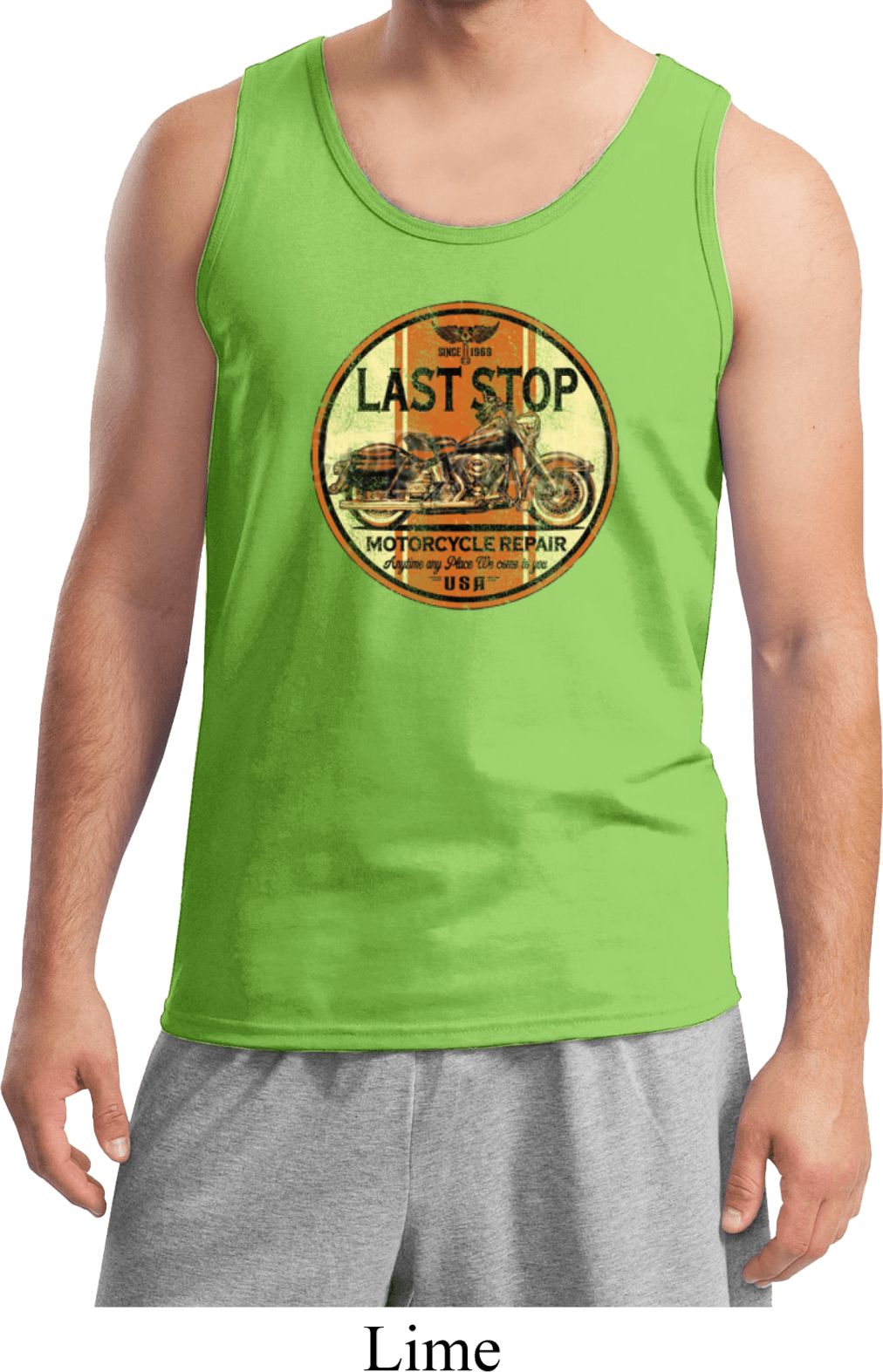 Mens Biker Tanktop Last Stop Tank Top Last Stop Mens Biker Shirts