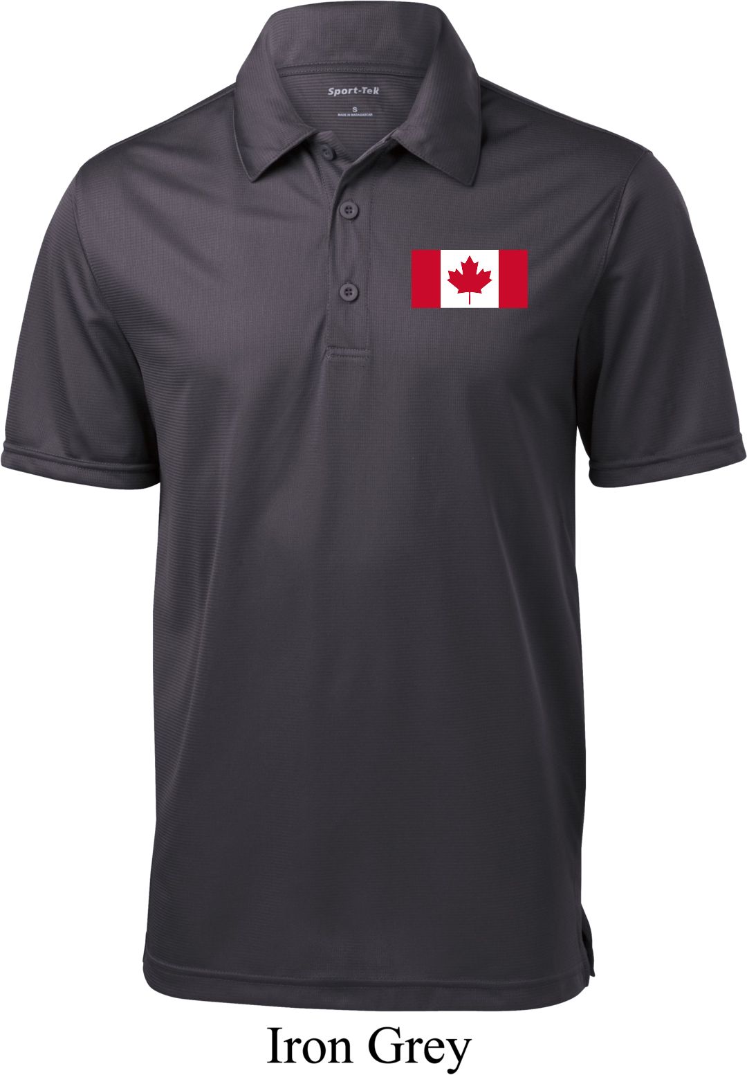 Mens Canada Polo Canadian Flag Pocket Print Textured Polo Shirt