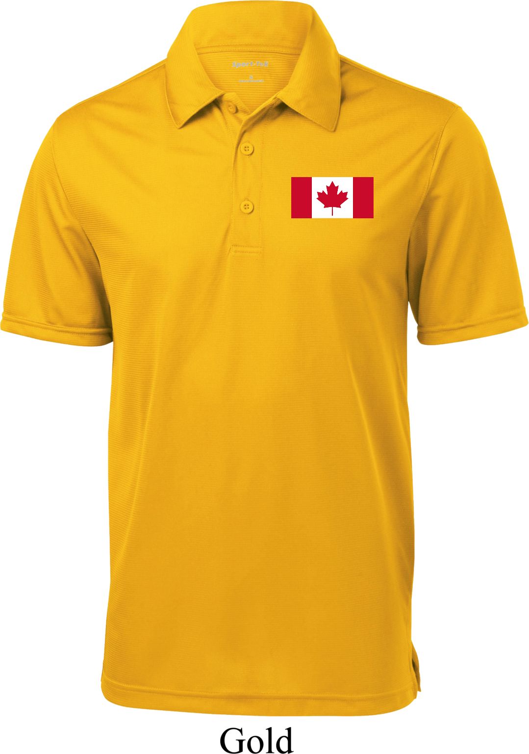 Mens Canada Polo Canadian Flag Pocket Print Textured Polo Shirt Canadian Flag Pocket Print