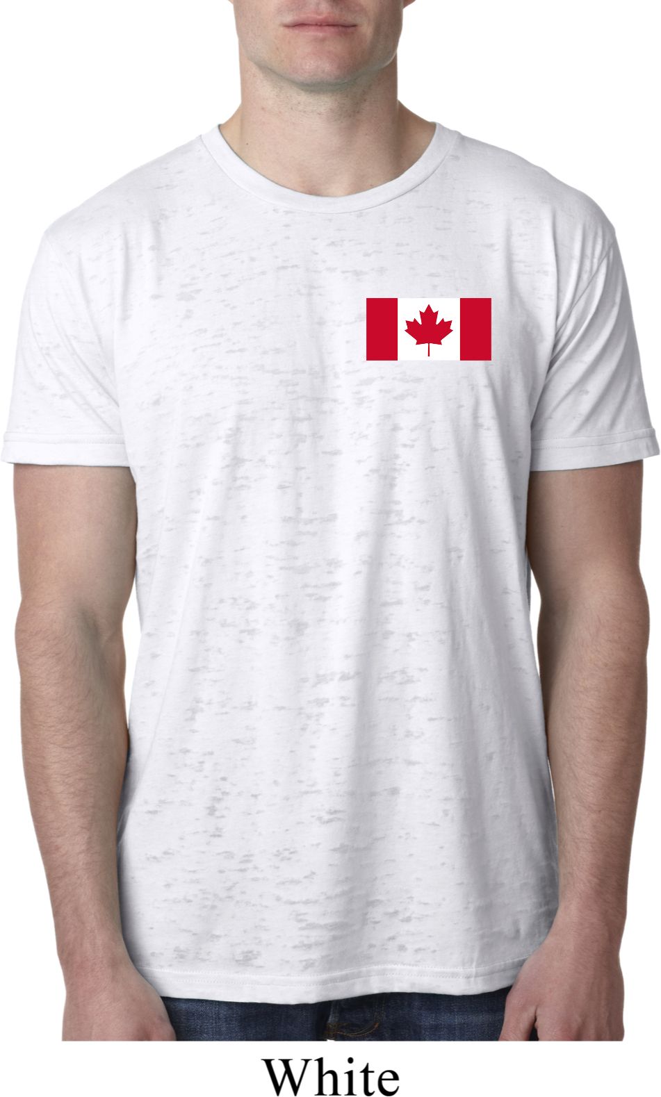 Mens Canada Tee Canadian Flag Pocket Print Burnout Shirt Canadian