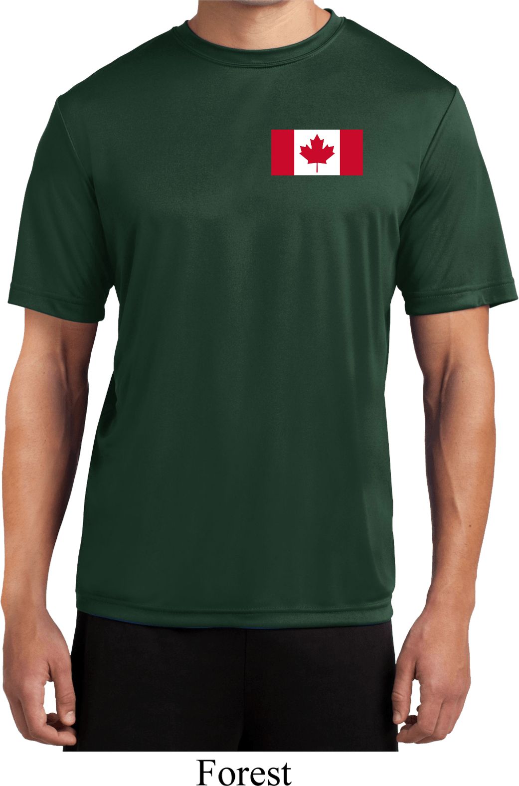 Mens Canada Tee Canadian Flag Pocket Print Dry Wicking Shirt Canadian Flag Pocket Print Mens