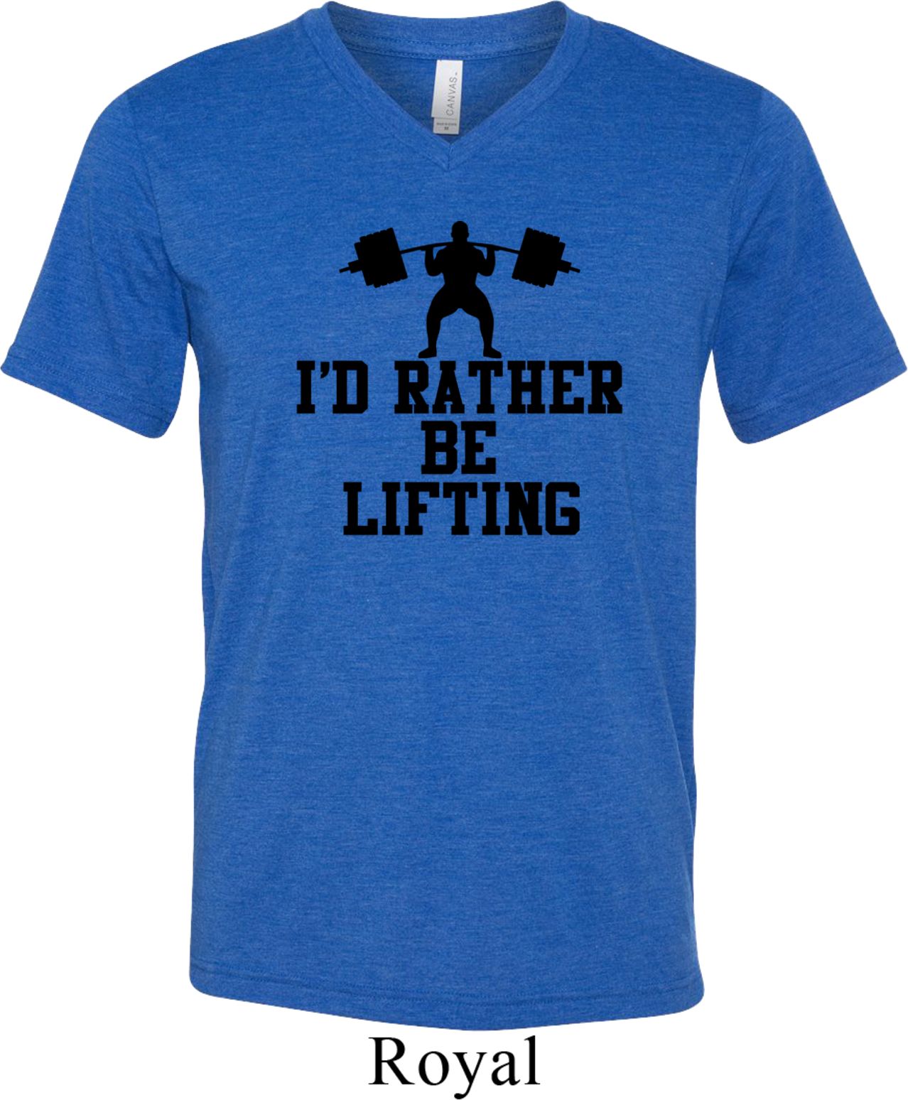 Mens Fitness Shirt I Rather Be Lifting Tri Blend Vneck Tee TShirt I