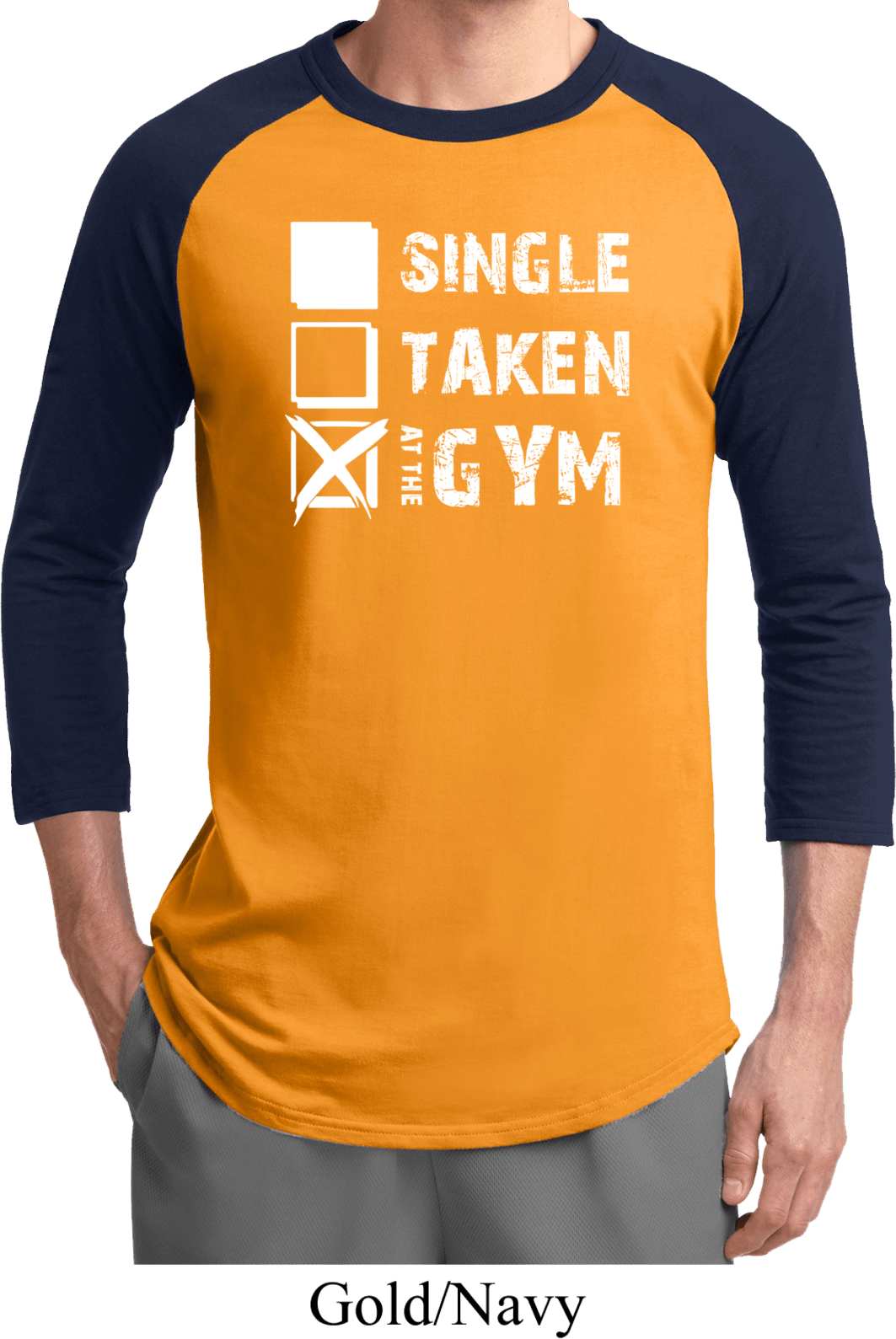Mens Fitness Shirt Single Taken At The Gym Raglan Tee TShirt Single
