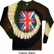 Mens UK Flag Shirt Union Jack Long Sleeve Tie Dye Tee T-shirt