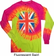 Mens UK Flag Shirt Union Jack Long Sleeve Tie Dye Tee T-shirt