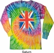 Mens UK Flag Shirt Union Jack Long Sleeve Tie Dye Tee T-shirt