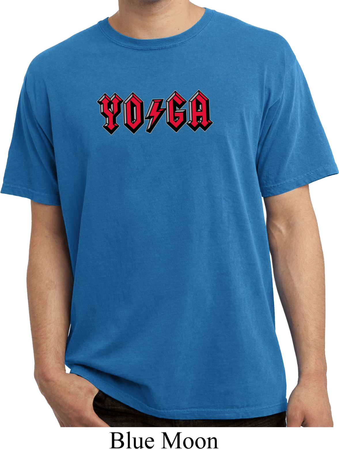 Mens Yoga Shirt Classic Rock Yoga Pigment Dyed Tee TShirt Classic