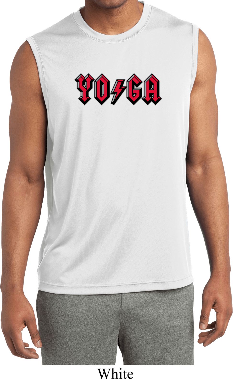 Mens Yoga Shirt Classic Rock Yoga Sleeveless Moisture Wicking Tee