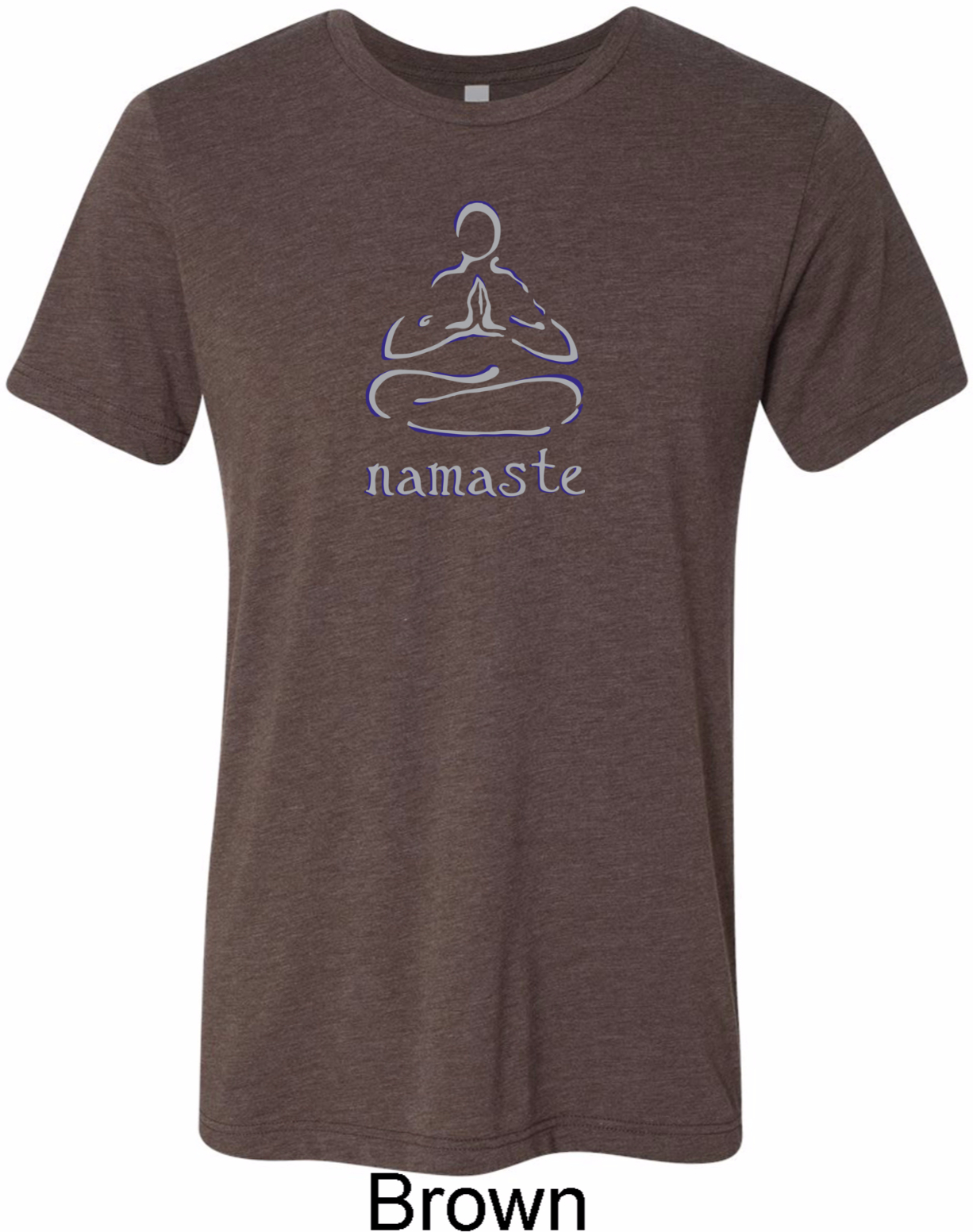 Mens Yoga Shirt Namaste Lotus Pose Tri Blend Crewneck Tee TShirt