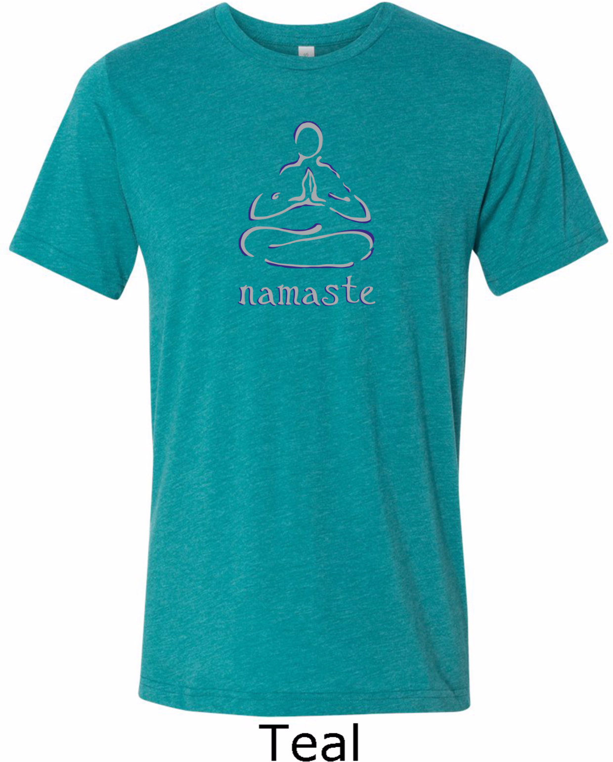 Mens Yoga Shirt Namaste Lotus Pose Tri Blend Crewneck Tee TShirt
