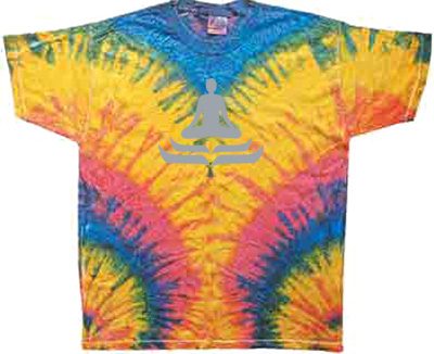 Men's Ethnic Print Lotus Yoga Hippie Boho Crinckled Cotton Blue T-Shirt (Small/Medium) main image 1