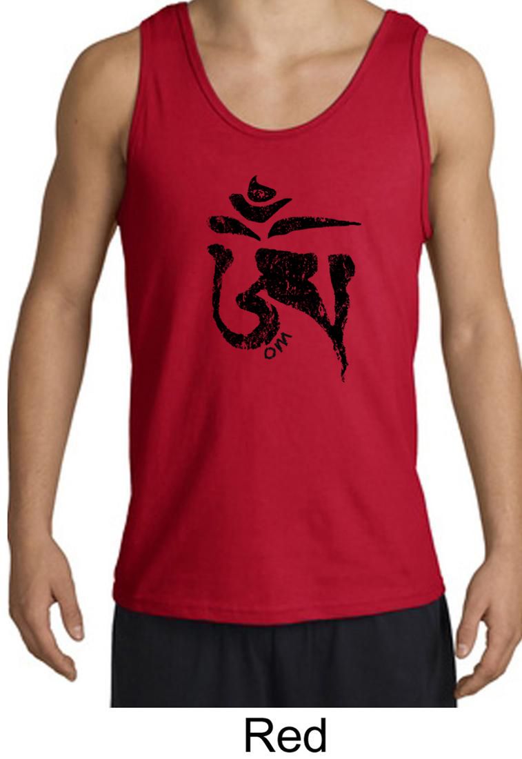 Mens Yoga Tanktop Black Tibetan Om Tank Top Black Tibetan Om Mens