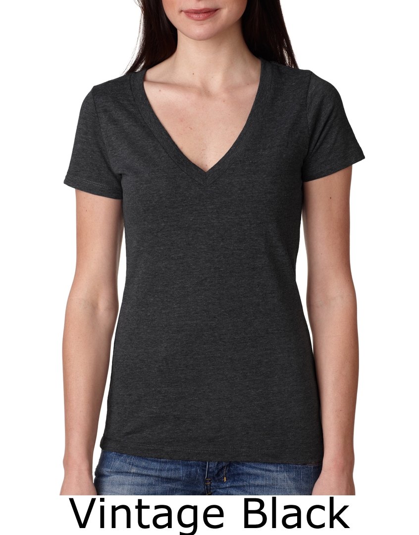 Next Level Apparel Women's Triblend Deep V-Neck T-Shirt - Style 6740, Sizes S To 2XL