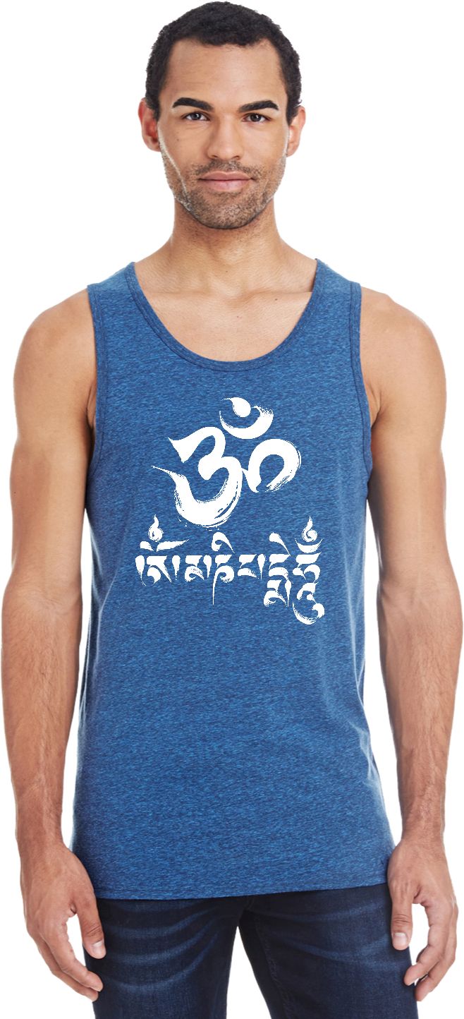 OM Mani Padme Hum Tri Blend Mens Yoga Tank Top OM Mani Padme Hum Mens