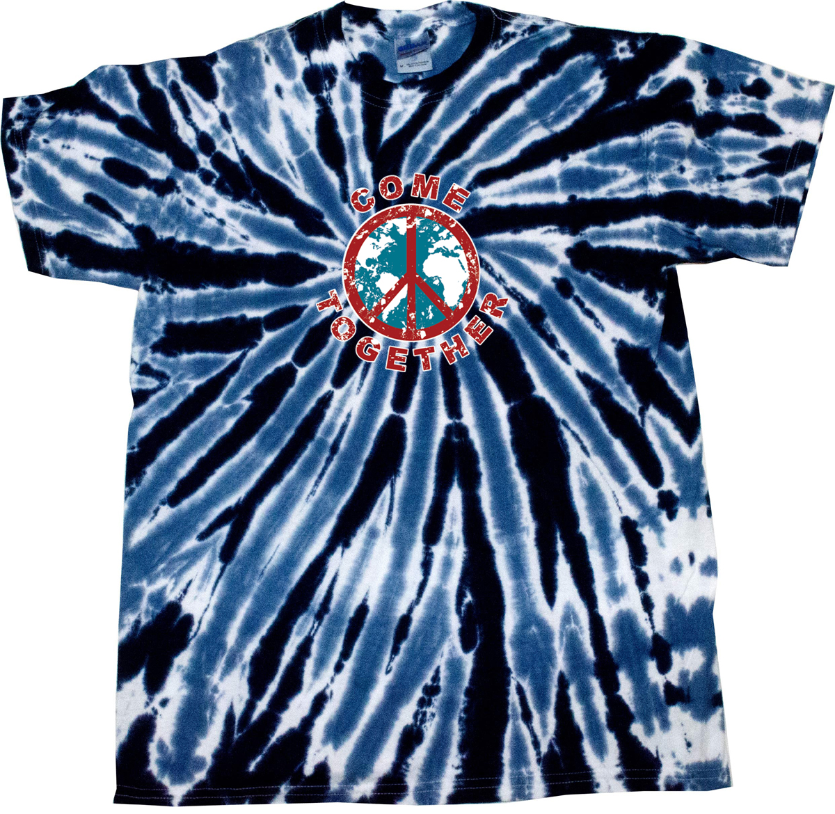 Peace Tie Dye Shirt Come Together Navy Twist Tie Dye Tee Come