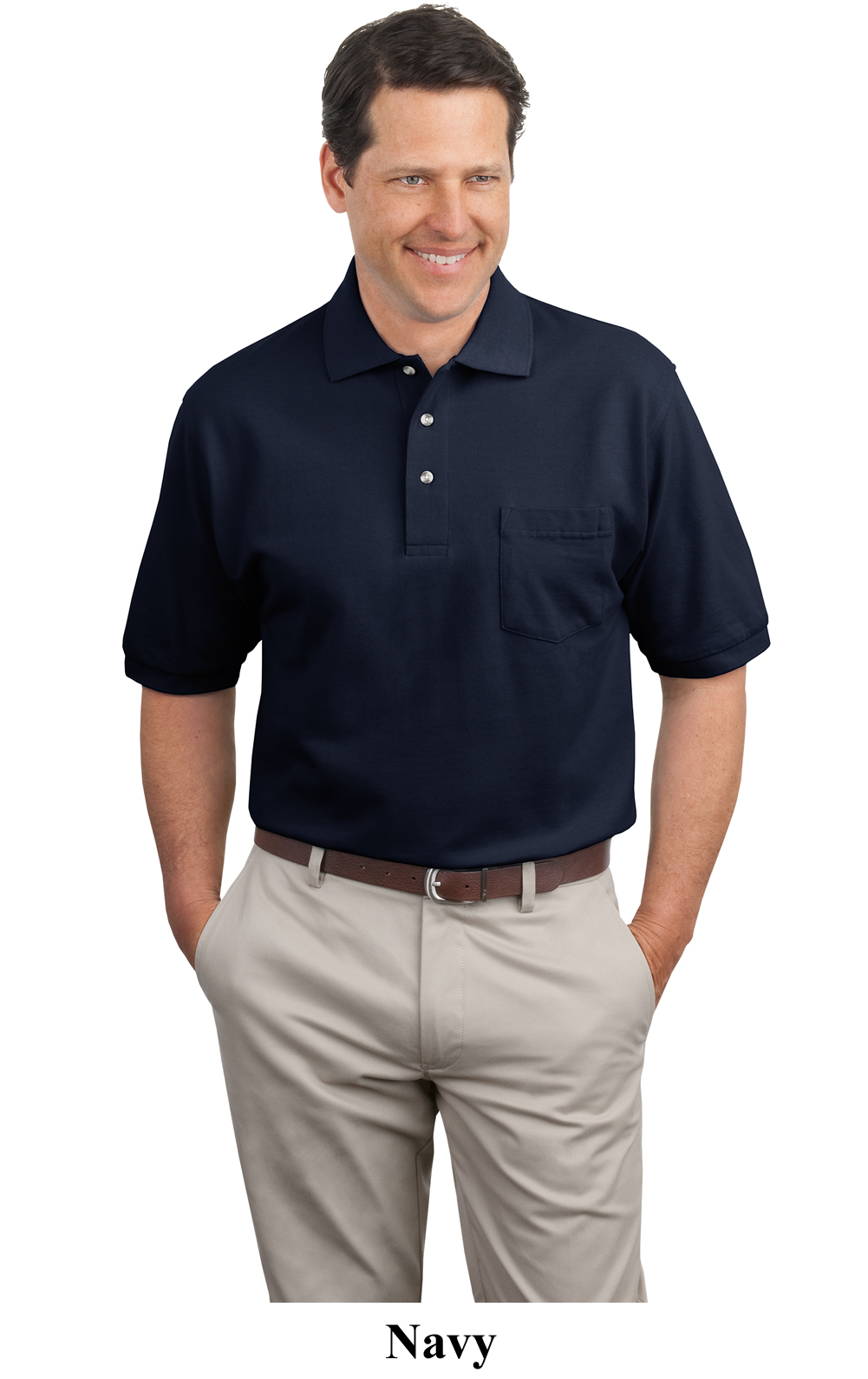 Port Authority Polo Shirt Sport Golf Pique Knit With Pocket Port