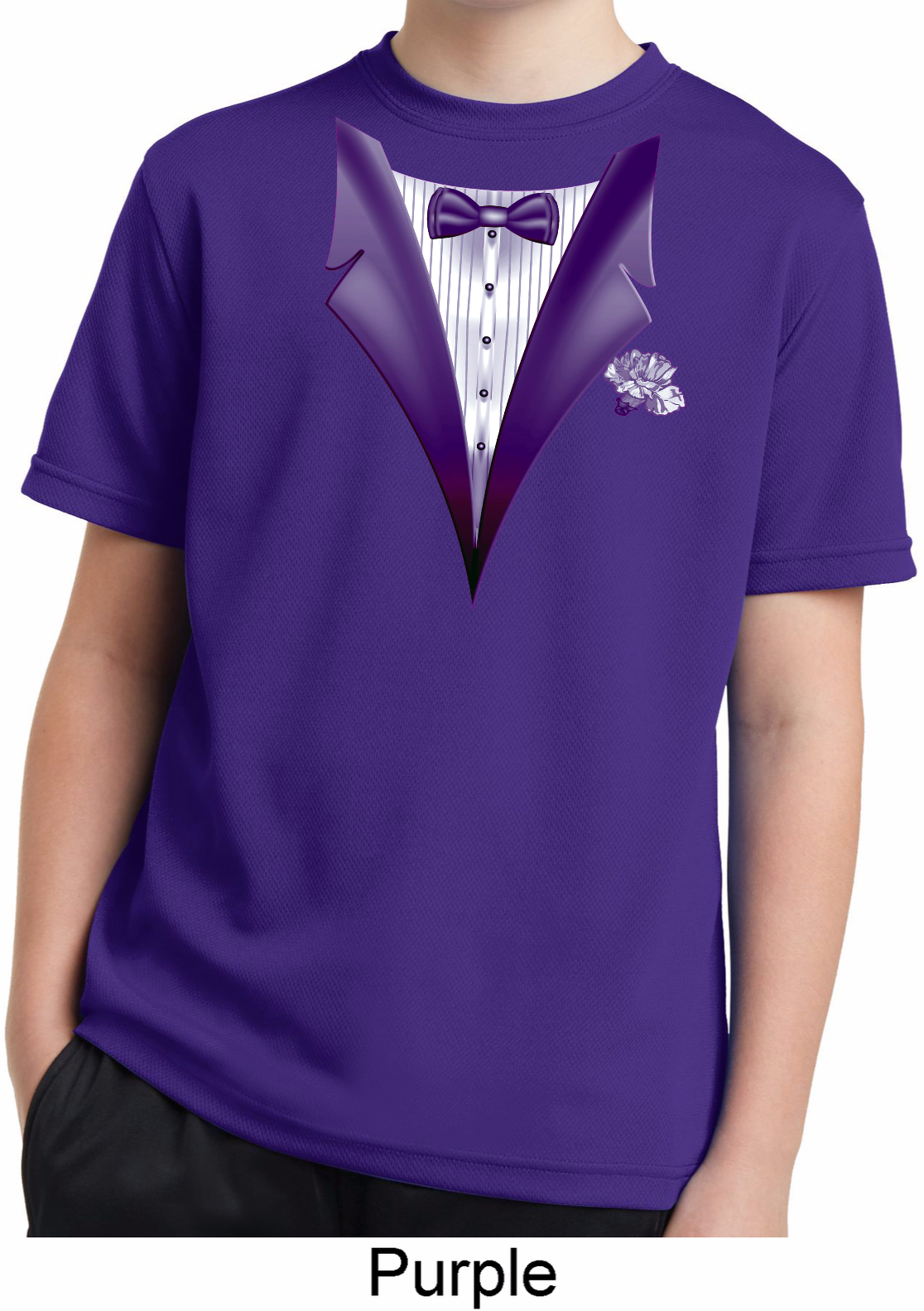 Purple Tuxedo Kids Moisture Wicking Shirt Purple Tuxedo Kids Shirts