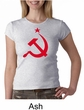 Russian Shirt Hammer and Sickle Red Print Ladies Crew Neck Shirt