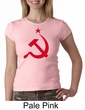 Russian Shirt Hammer and Sickle Red Print Ladies Crew Neck Shirt