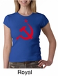 Russian Shirt Hammer and Sickle Red Print Ladies Crew Neck Shirt