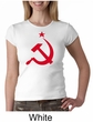 Russian Shirt Hammer and Sickle Red Print Ladies Crew Neck Shirt