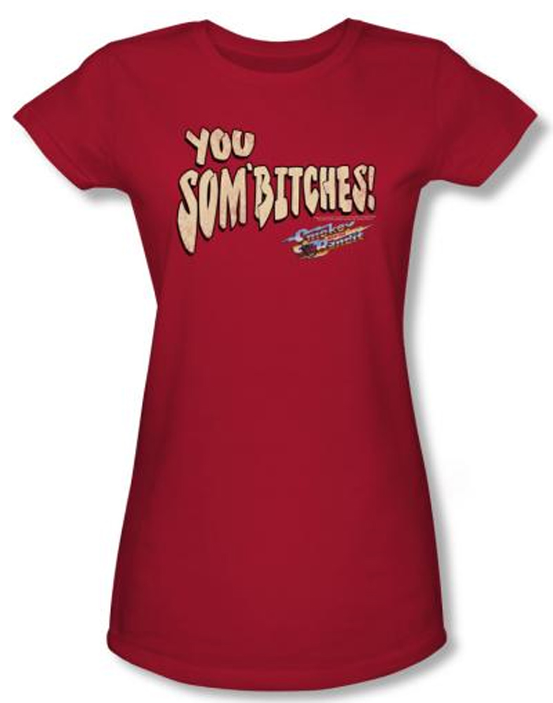 Smokey And The Bandit Juniors Tshirt Movie Sombitch Red Tee